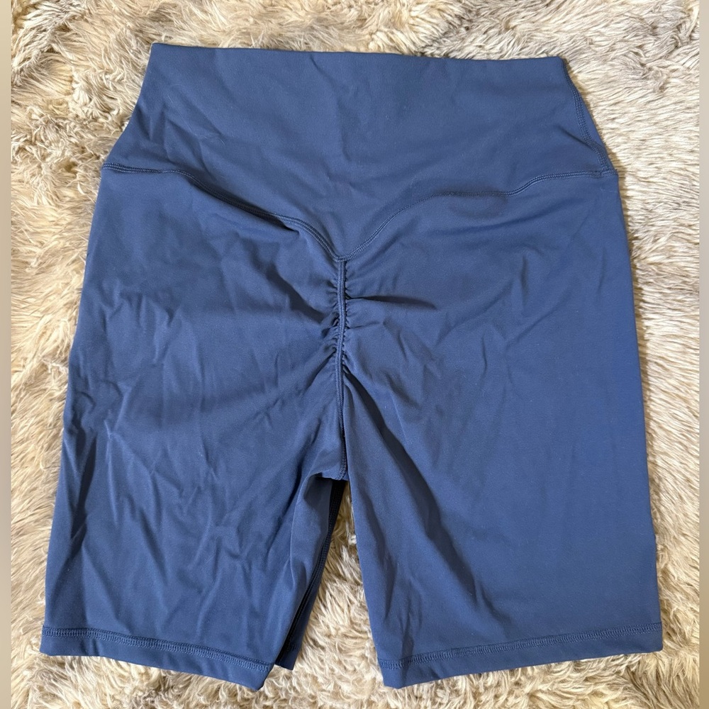 Women's Blue High-Waisted Shorts - Picture 4 of 4